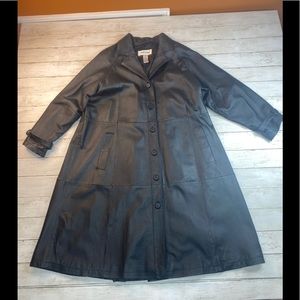 VERANESI 100% GENUINE LEATHER Trench Coat SIZE 14W